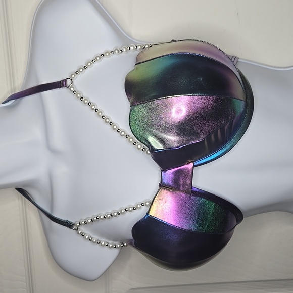 Iridescent MERMAID Shell Bikini Top 38D 40C - Picture 5 of 6